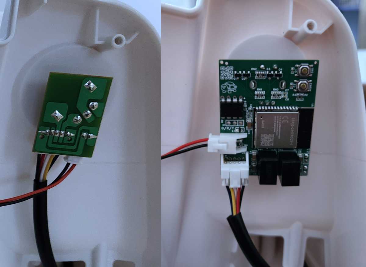 The original and new PCB, side-by-side